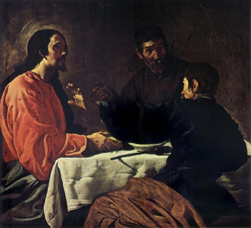 VELAZQUEZ, Diego Rodriguez de Silva y The Supper at Emmaus Norge oil painting art